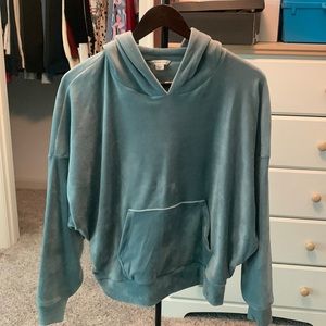 Gray velvet sweatshirt
